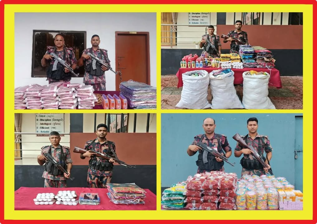বেনাপোল সীমান্ত এলাকা থেকে  ১৮ লক্ষ ১৮ হাজার ৩৮০ টাকা মূল্যের ভারতীয় চোরাচালানী মালামাল আটক 