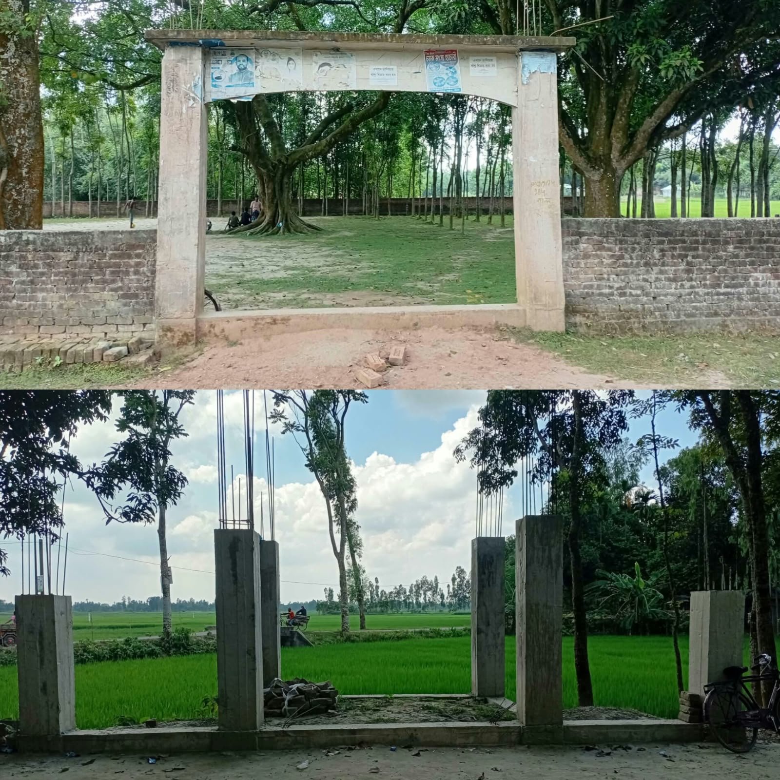 ​অর্থসংকটে ৬ মাস ধরে বন্ধ সাদুল্লাপুরের নয়ানপুর ঈদগাহ মাঠের মিনার নির্মাণকাজ