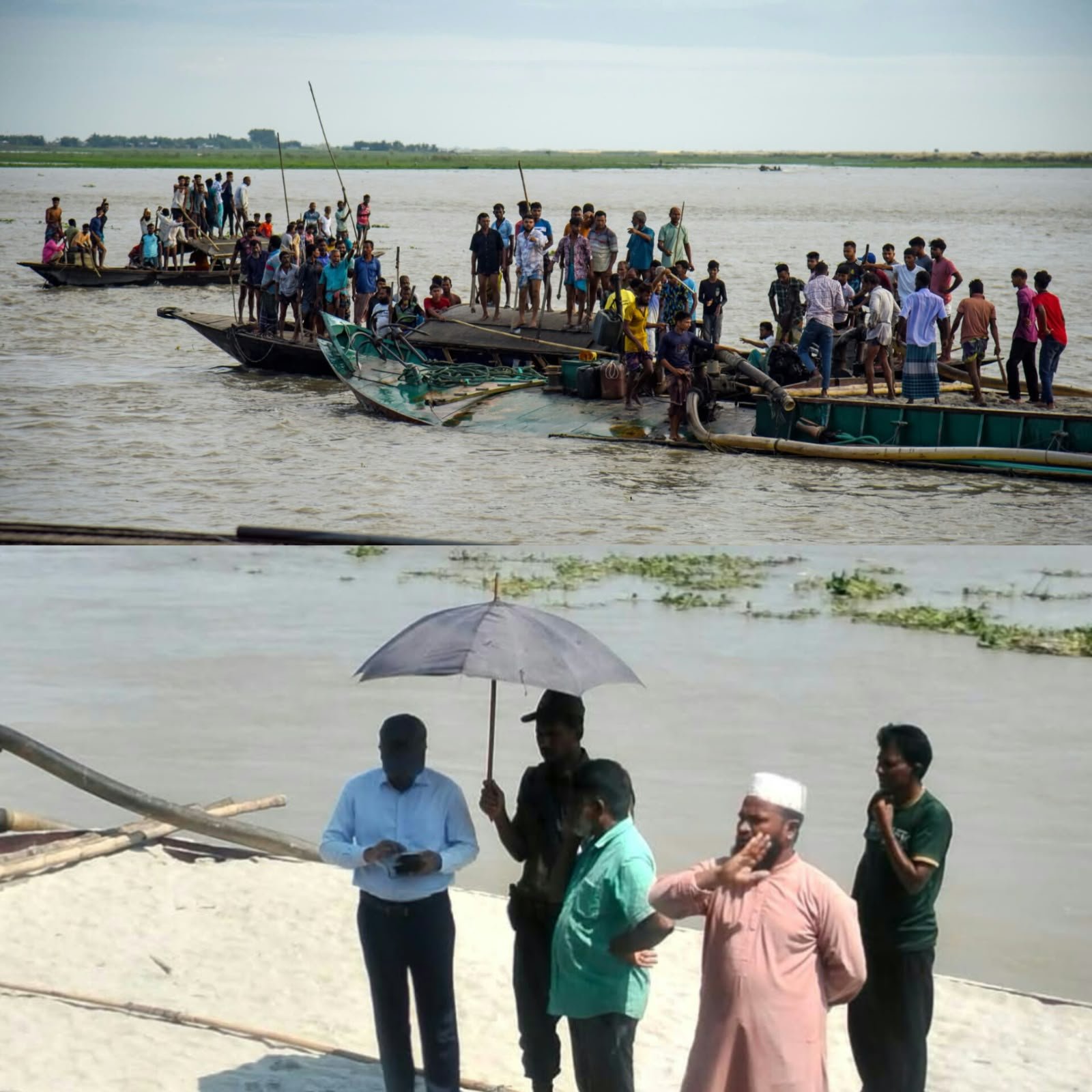 গাইবান্ধায় ব্রহ্মপুত্র নদে অবৈধ ড্রেজার আটক, এলাকাবাসীর প্রতিরোধ ও ২ লাখ টাকা জরিমানা
