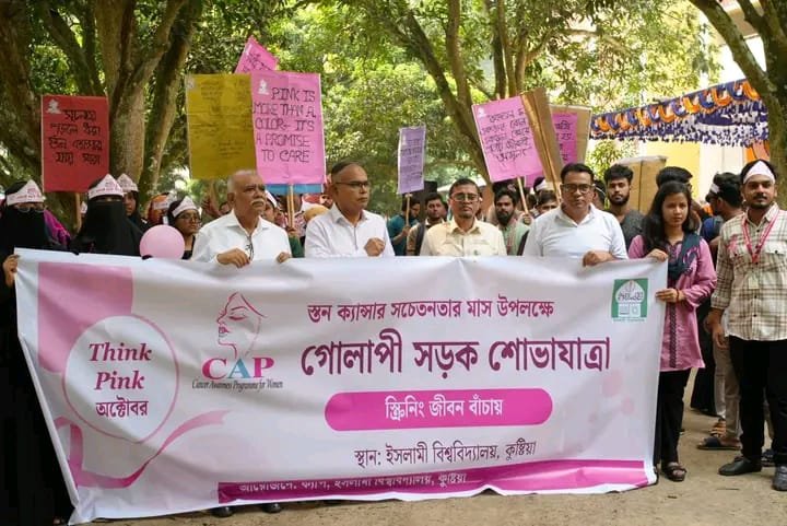 ইবিতে স্তন ক্যান্সার সচেতনতায় আলোচনা সভা ও গোলাপি শোভাযাত্রা